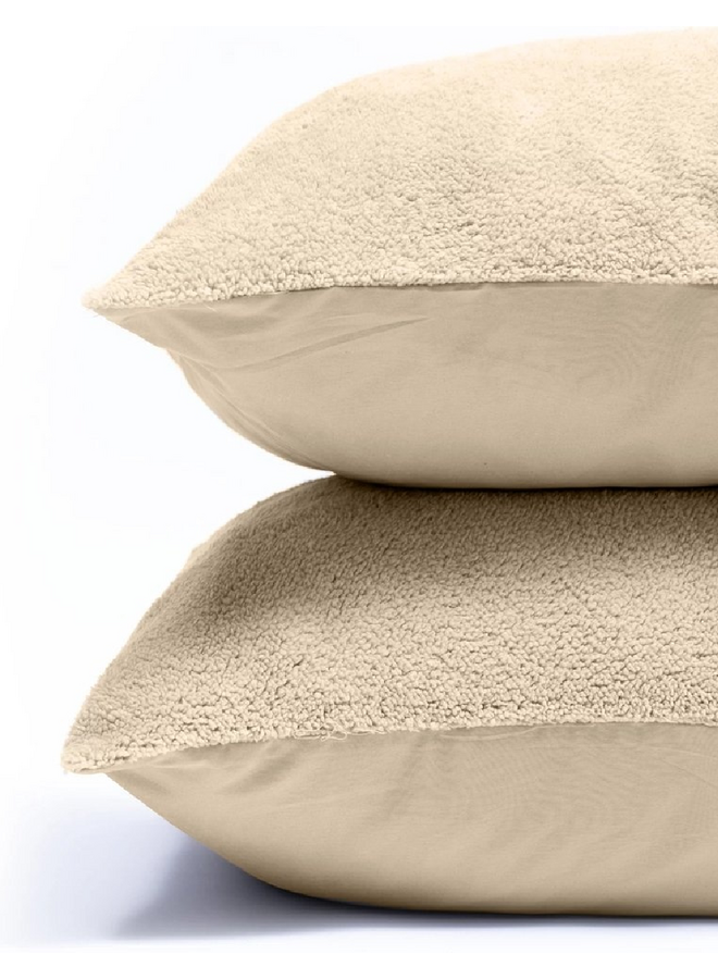 Kussenslopen Taupe - Set Van 2 - Teddystof