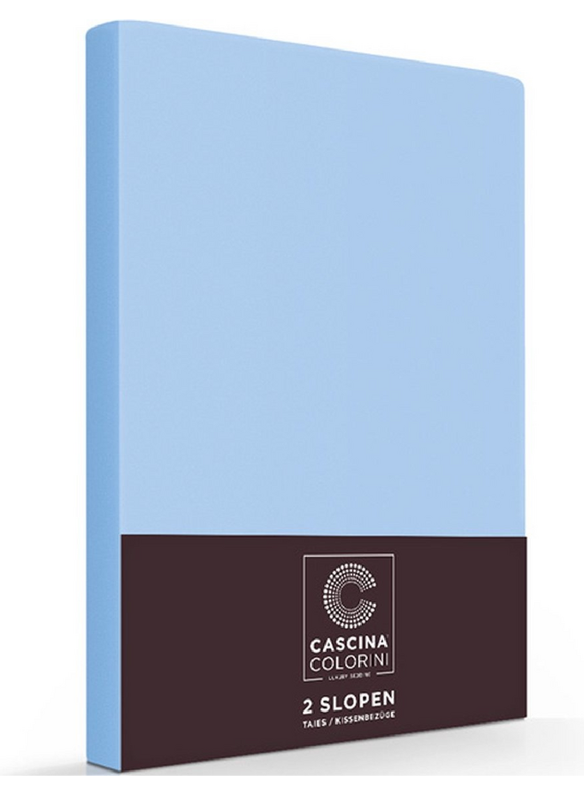 Kussenslopen Blauw - Set Van 2 - Egyptisch Percale Katoen