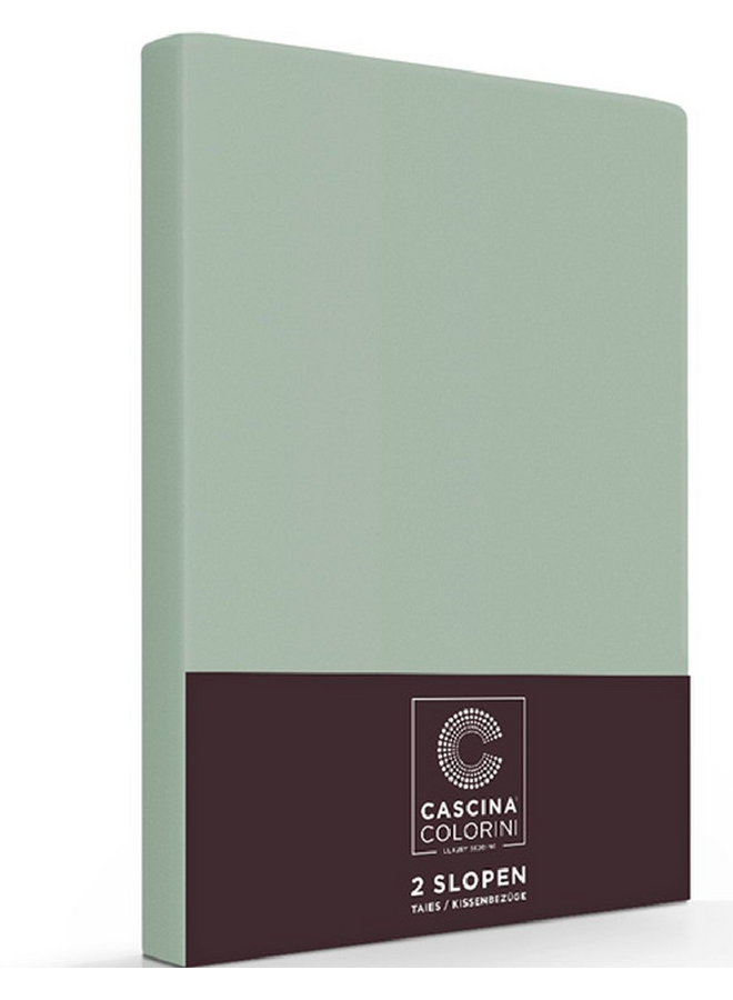Kussenslopen Groen - Set Van 2 - Egyptisch Percale Katoen