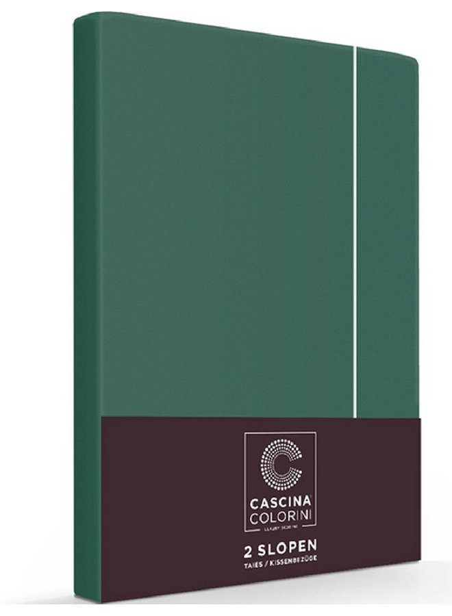 Kussenslopen Divina Botanisch Groen/Wit - Set Van 2 - Egyptisch Percale Katoen
