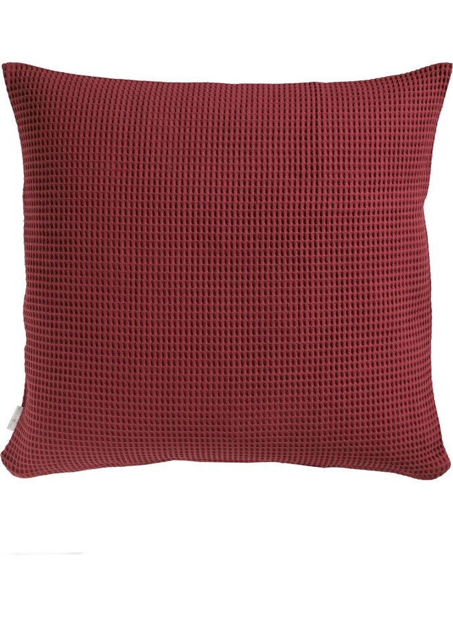Heckett & Lane Kussenslopen Wafel Donkerrood - Set Van 2 - Katoen
