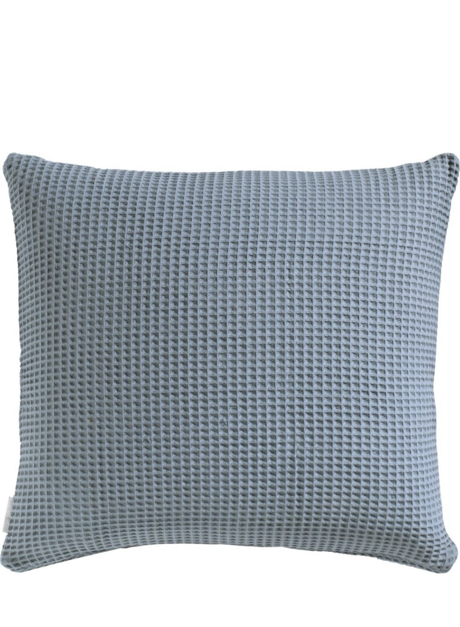 Heckett & Lane Kussenslopen Wafel Steel Blauw - Set Van 2 - Katoen