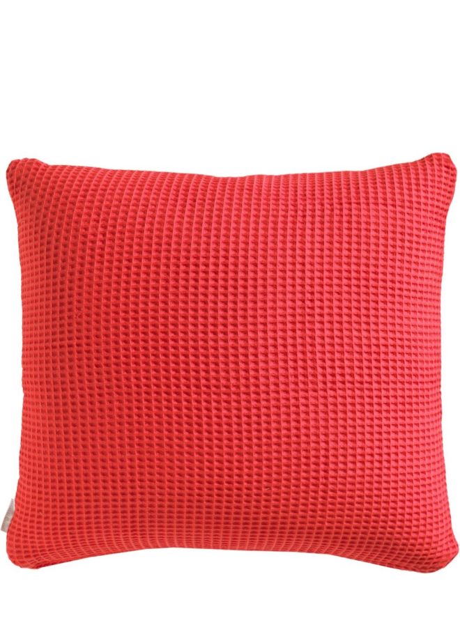 Heckett & Lane Kussenslopen Wafel Rood - Set Van 2 - Katoen