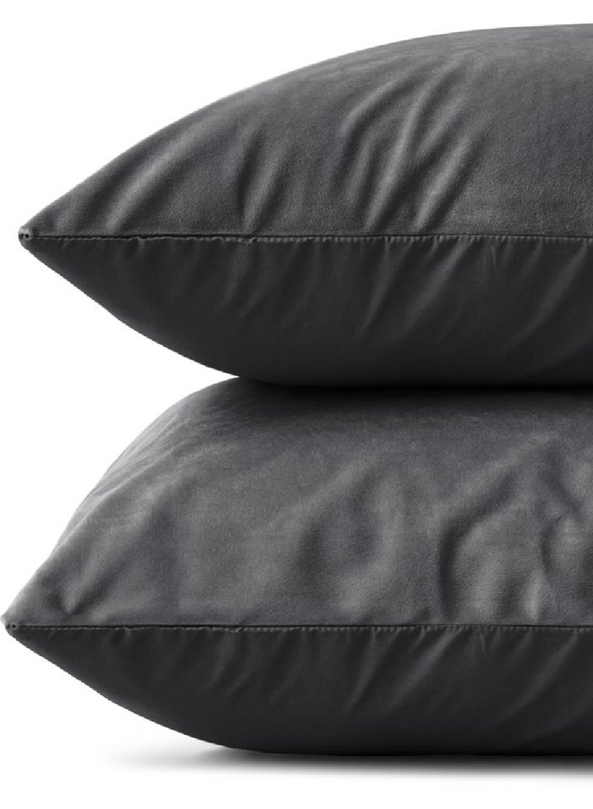 Kussenslopen Antraciet - Set Van 2 - Velvet