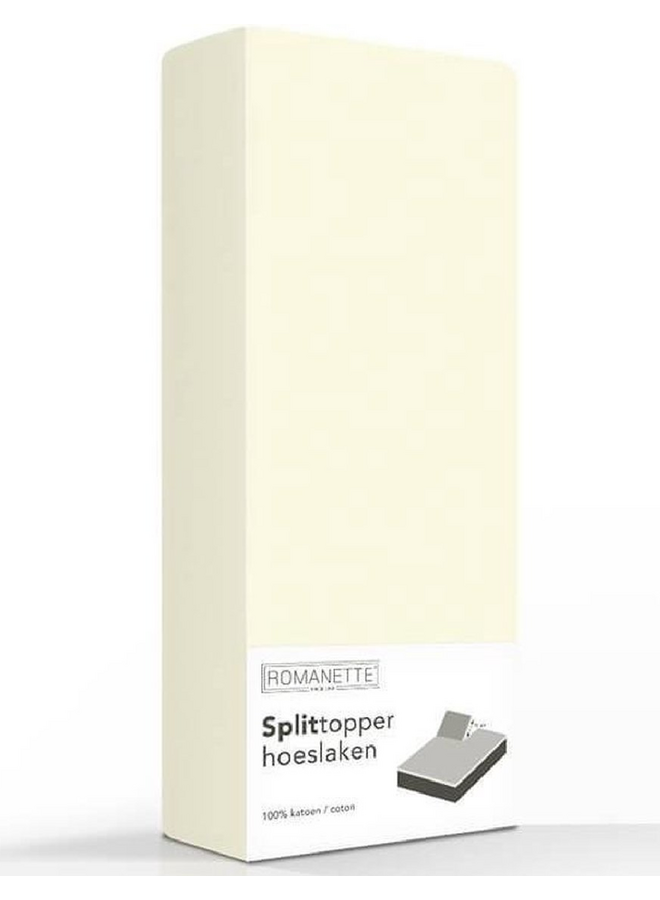 Romanette Hoeslaken Splittopper Creme - Katoen