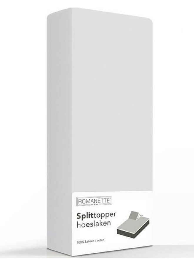 Hoeslaken Splittopper Grijs - Katoen