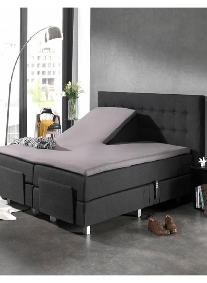Hoeslaken Splittopper Grijs - Percale Katoen