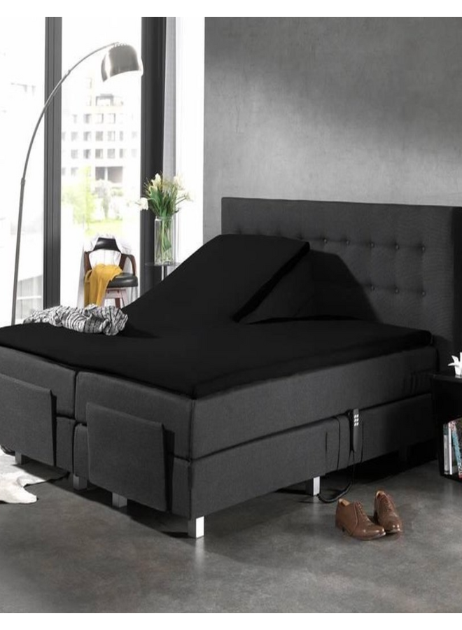 Hoeslaken Splittopper Zwart - Percale Katoen