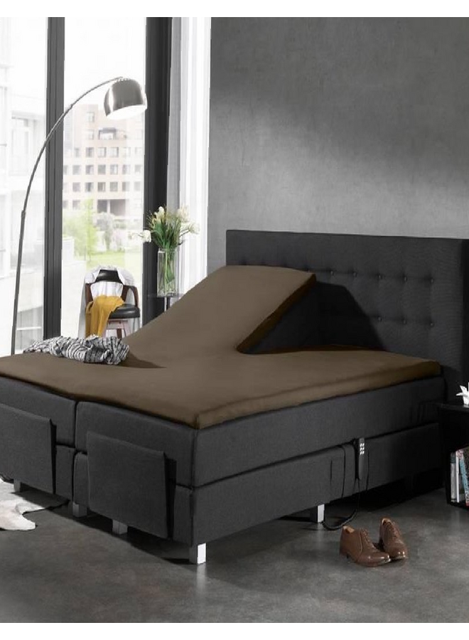 Hoeslaken Splittopper Taupe - Jersey
