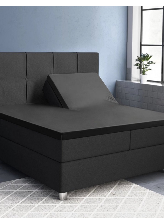 Primaviera Deluxe Hoeslaken Splittopper Zwart - Katoensatijn