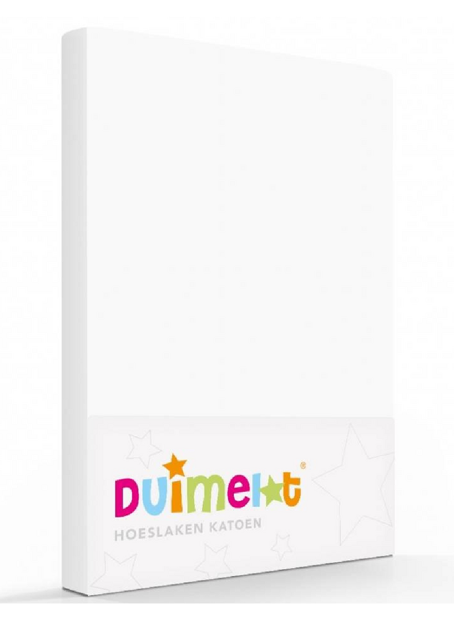 Duimelot Hoeslaken Kinderbed Wit - Katoen