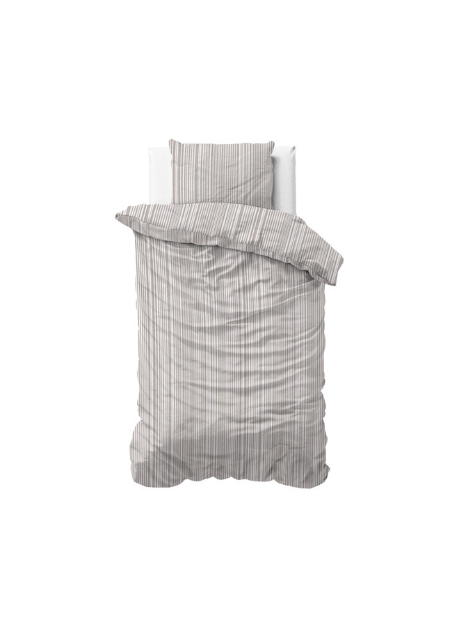 Sleeptime Dekbedovertrek Pinstripe Taupe - Katoen