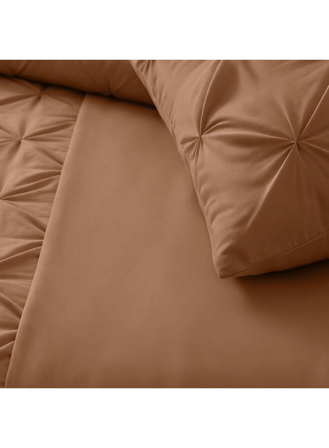 Sleeptime Dekbedovertrek Border Pintuck Mocha - Microvezel