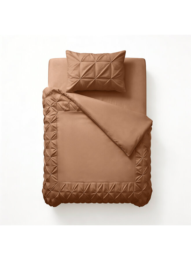 Sleeptime Dekbedovertrek Border Pintuck Mocha - Microvezel