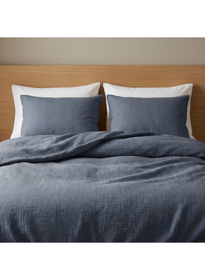 Dreamhouse Dekbedovertrek Midnight Blauw - Katoen Mousseline