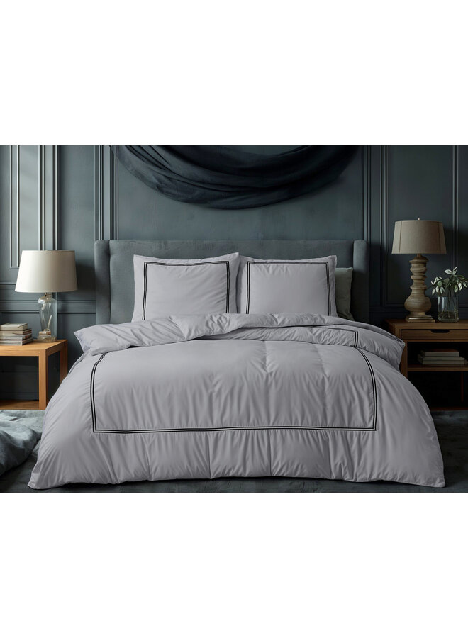 Primaviera Deluxe Dekbedovertrek Brata Grijs/Antraciet - - Percale Katoen