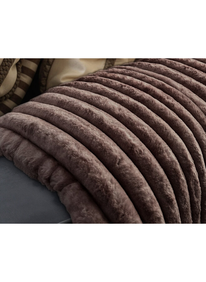 Sleeptime Plaid Rib Rabbit Taupe - Fur