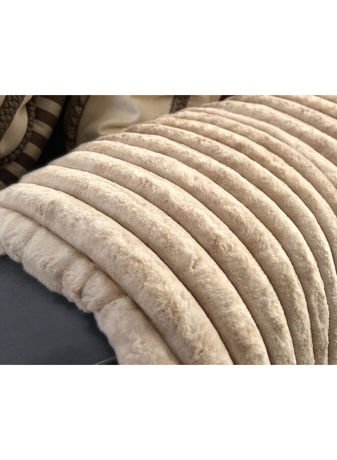 Sleeptime Plaid Rib Rabbit Zand - Fur
