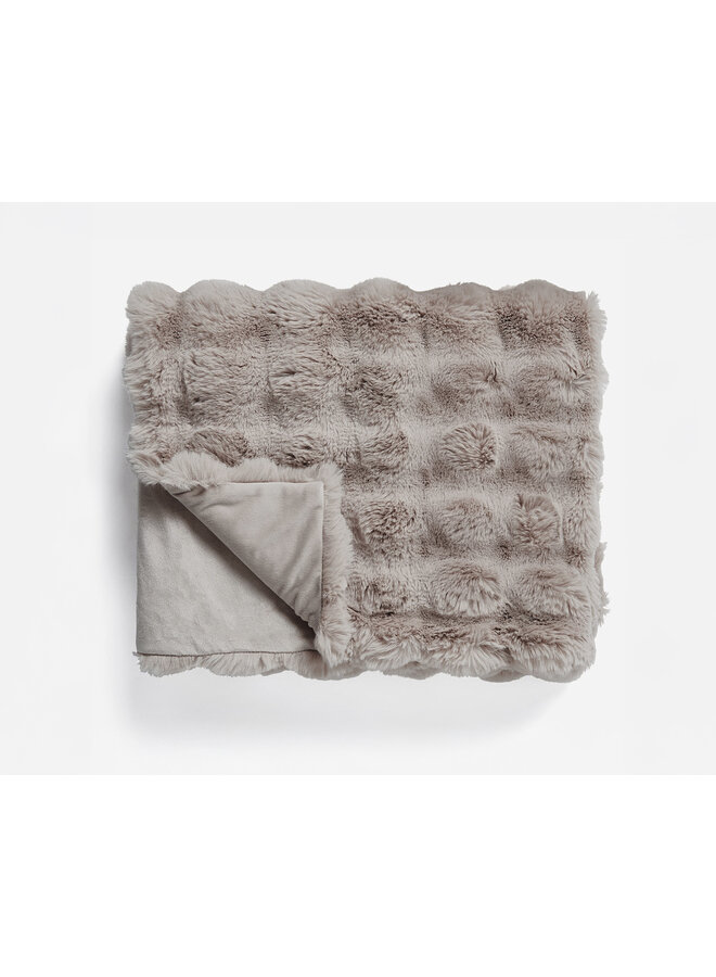 Sleeptime Plaid Pom Rabbit Taupe/Roze - Fur