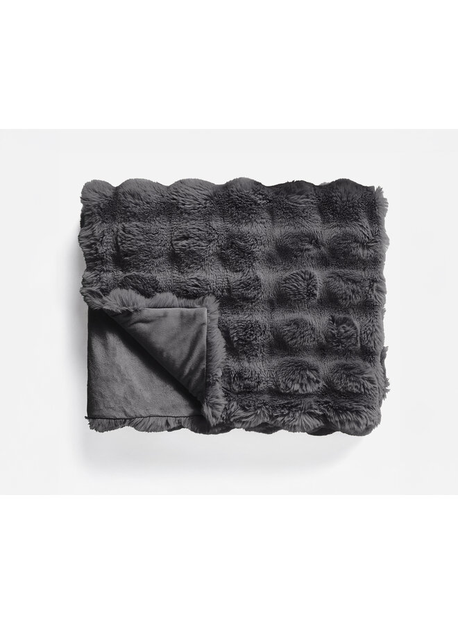 Sleeptime Plaid Pom Rabbit Antraciet - Fur