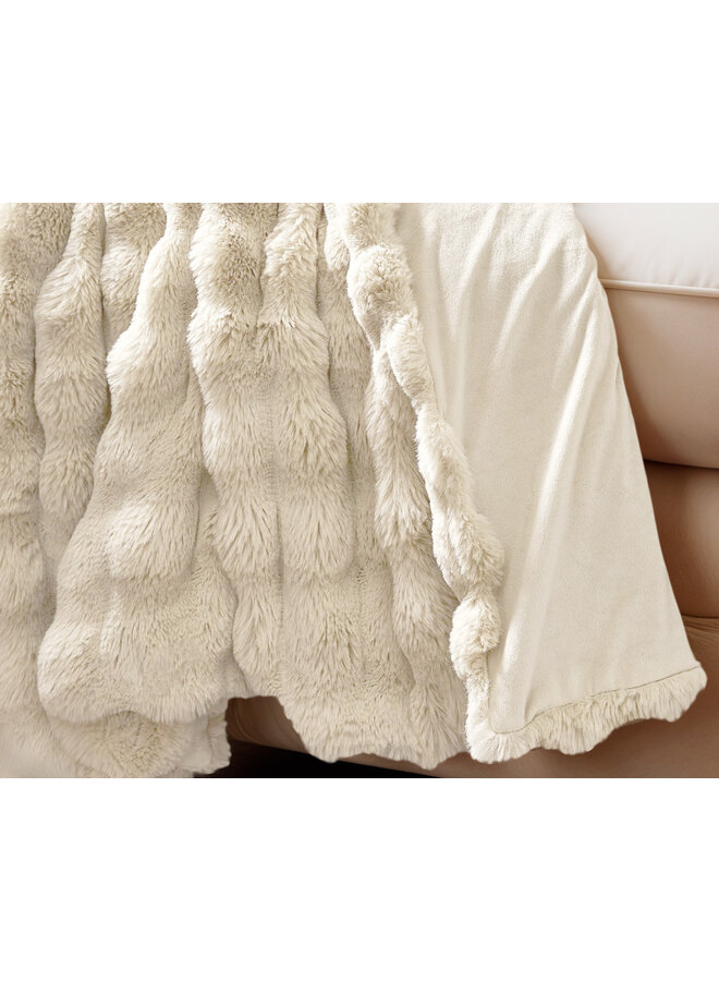 Sleeptime Plaid Pom Rabbit Beige - Fur