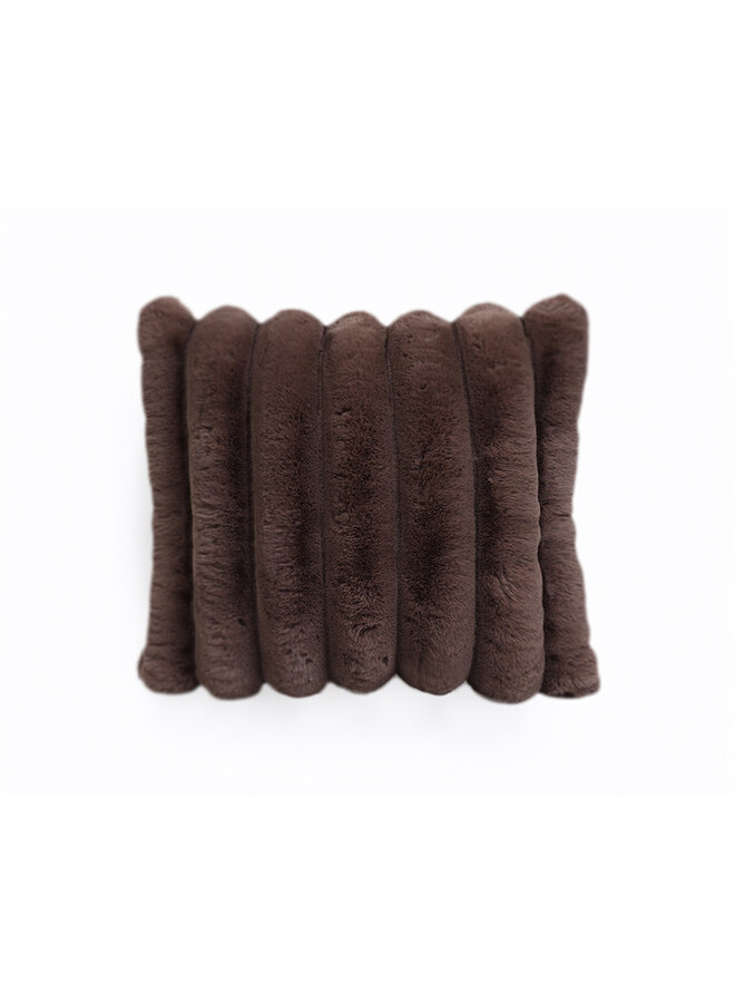 Sierkussen Gevuld Rib Rabbit Taupe - Fur