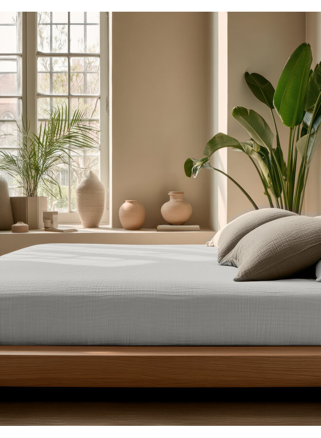 Dreamhouse Hoeslaken Creme - Mousseline Katoen