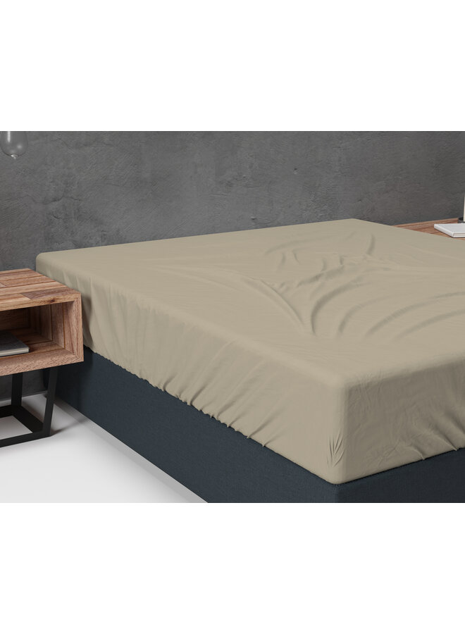 Sleeptime Hoeslaken Flanel Basic - Taupe