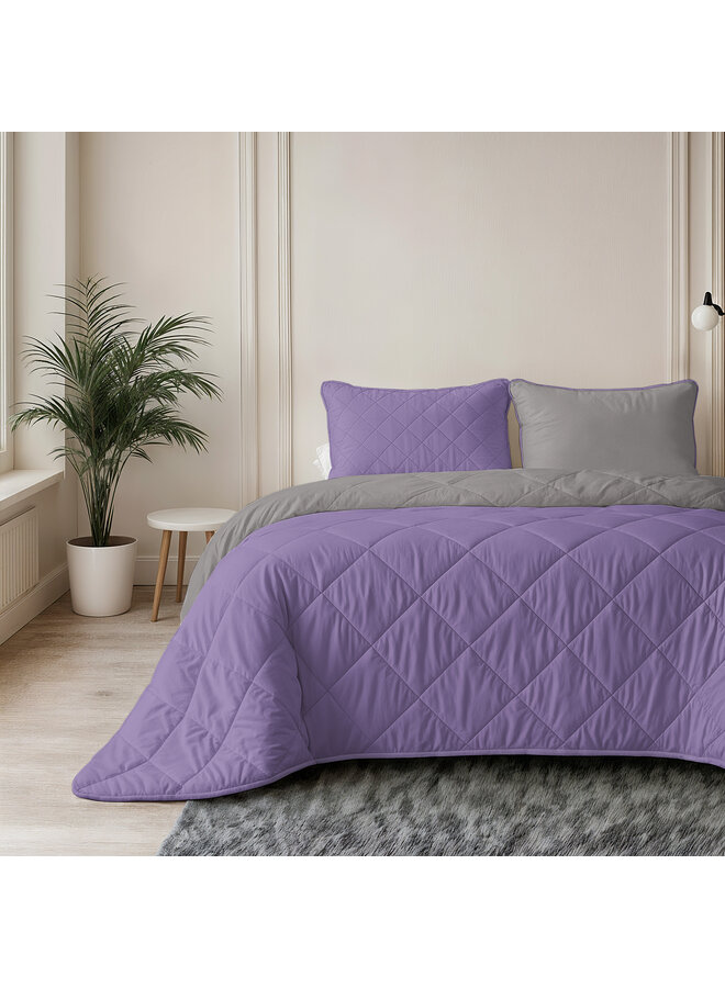 Sleeptime Lazy Dekbed Uni Lavendel/Taupe - Inclusief Kussenslopen - Microvezel