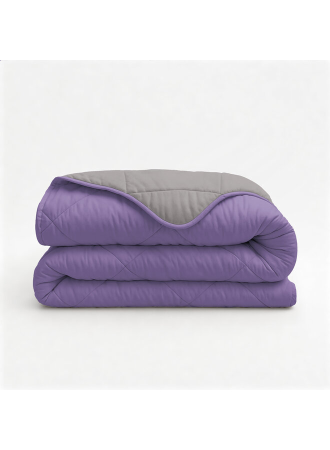 Sleeptime Lazy Dekbed Uni Lavendel/Taupe - Inclusief Kussenslopen - Microvezel