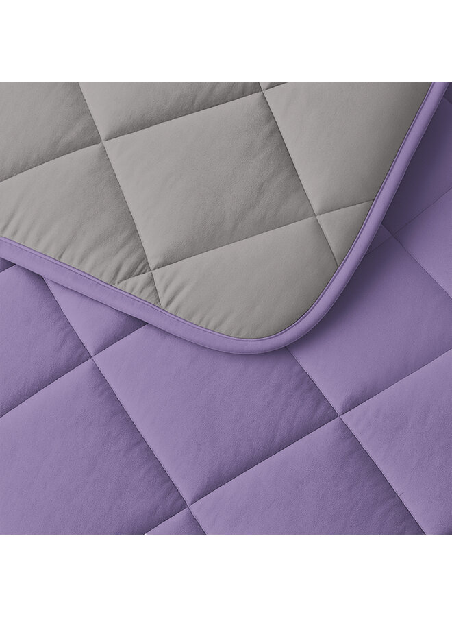 Sleeptime Lazy Dekbed Uni Lavendel/Taupe - Inclusief Kussenslopen - Microvezel