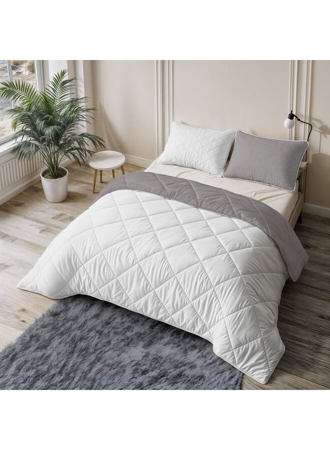 Sleeptime Lazy Dekbed Uni Beige/Taupe - Inclusief Kussenslopen - Microvezel