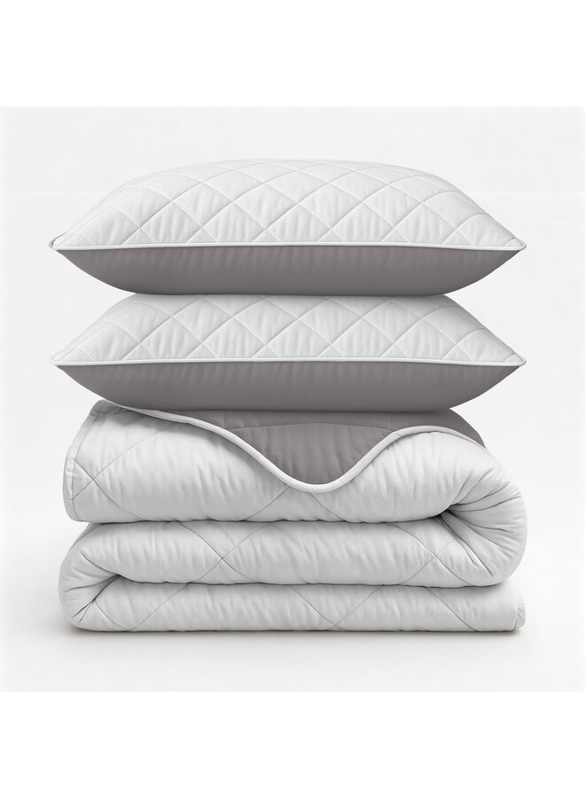 Sleeptime Lazy Dekbed Uni Beige/Taupe - Inclusief Kussenslopen - Microvezel