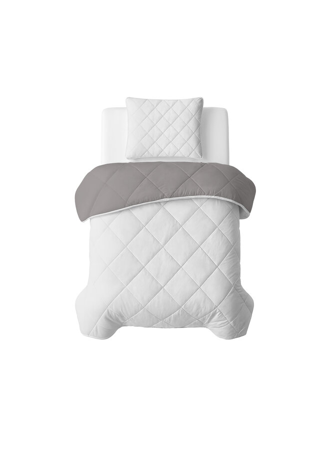 Sleeptime Lazy Dekbed Uni Beige/Taupe - Inclusief Kussenslopen - Microvezel