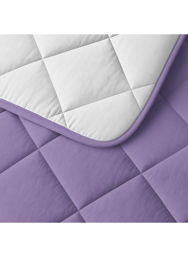 Sleeptime Lazy Dekbed Uni Beige/Lavendel - Inclusief Kussenslopen - Microvezel