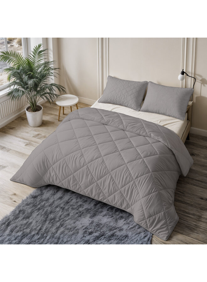 Sleeptime Lazy Dekbed Uni Grijs - Met Kussenslopen - Microvezel