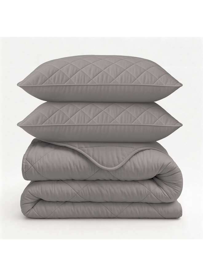 Sleeptime Lazy Dekbed Uni Grijs - Met Kussenslopen - Microvezel