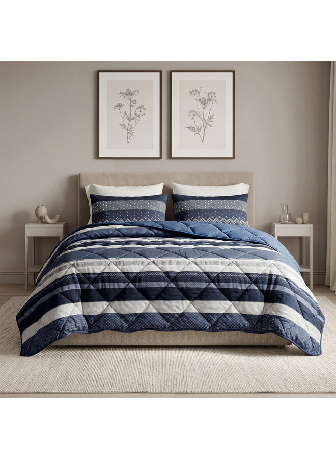 Sleeptime Lazy Dekbed Elisbeth Navy - Met Kussenslopen - Microvezel
