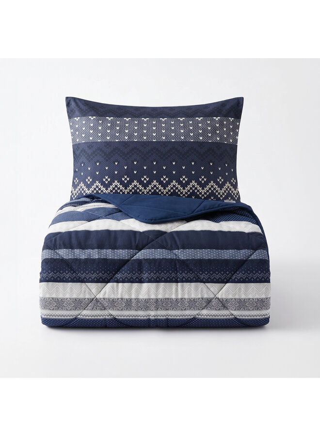 Sleeptime Lazy Dekbed Elisbeth Navy - Met Kussenslopen - Microvezel