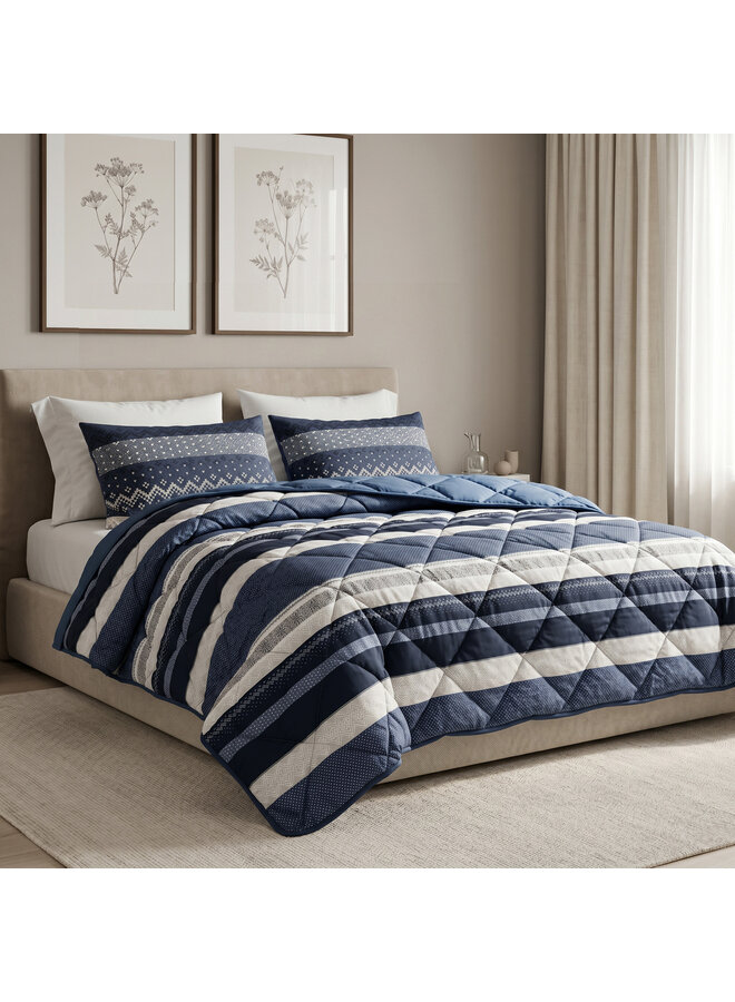 Sleeptime Lazy Dekbed Elisbeth Navy - Met Kussenslopen - Microvezel