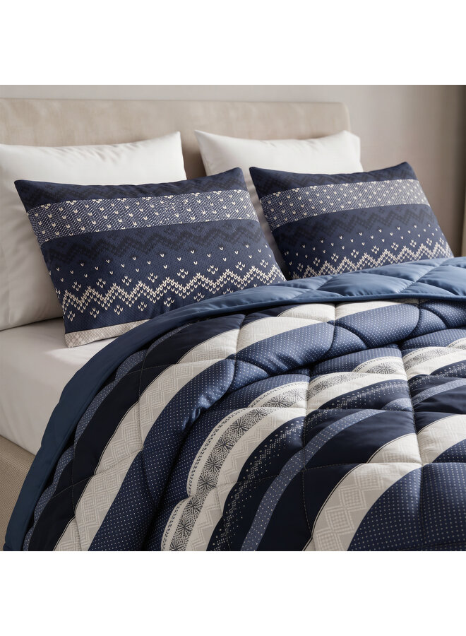 Sleeptime Lazy Dekbed Elisbeth Navy - Met Kussenslopen - Microvezel