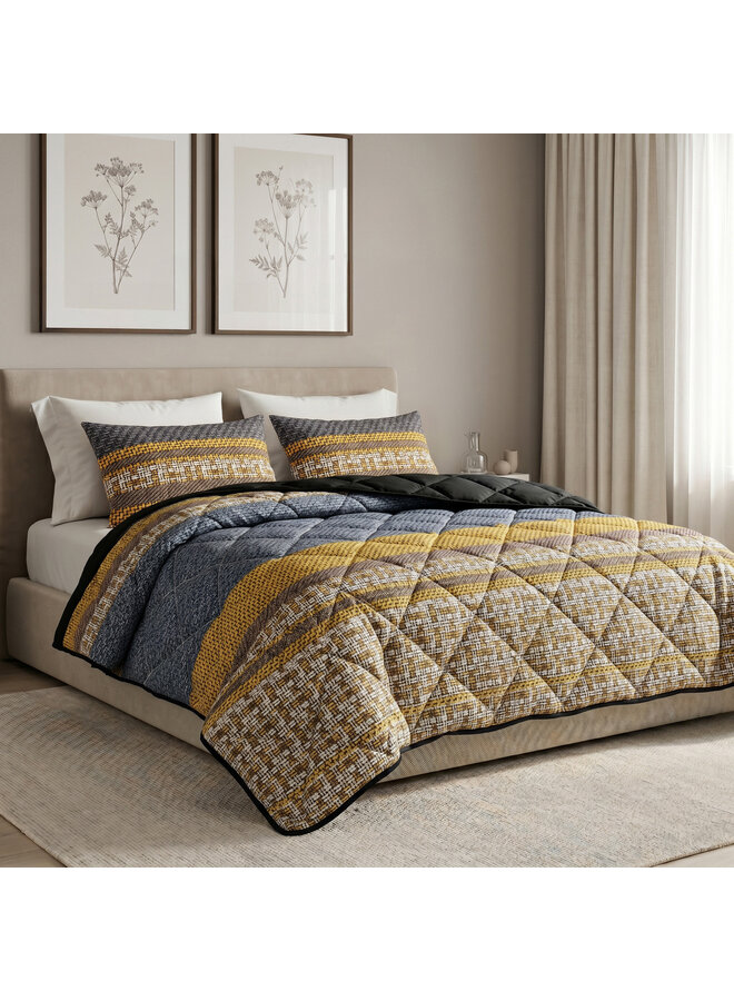 Sleeptime Lazy Dekbed Altor Antraciet - Met Kussenslopen - Microvezel