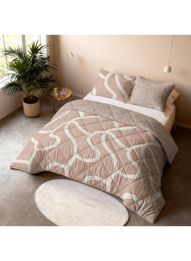 Sleeptime Lazy Dekbed Shapes Zand - Met Kussenslopen - Microvezel