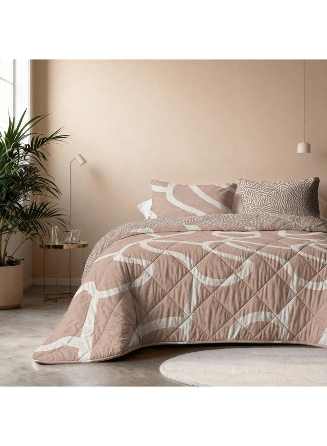 Sleeptime Lazy Dekbed Shapes Zand - Met Kussenslopen - Microvezel