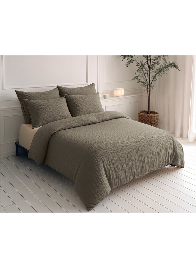 Sleeptime Lazy Dekbed Taupe - Met Kussenslopen - Moussline Katoen