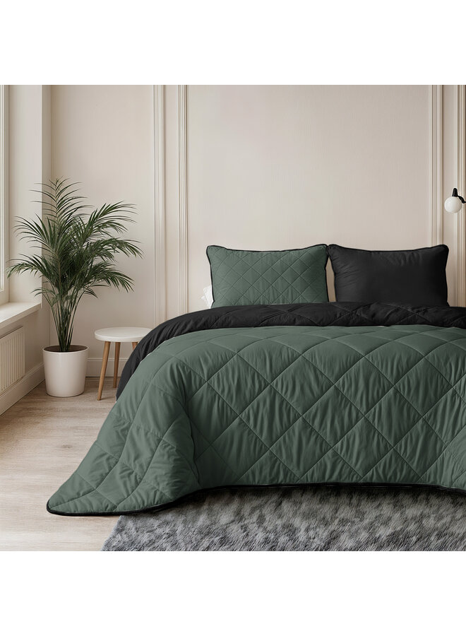 Sleeptime Lazy Dekbed Groen/Zwart - Met Kussenslopen - Microvezel