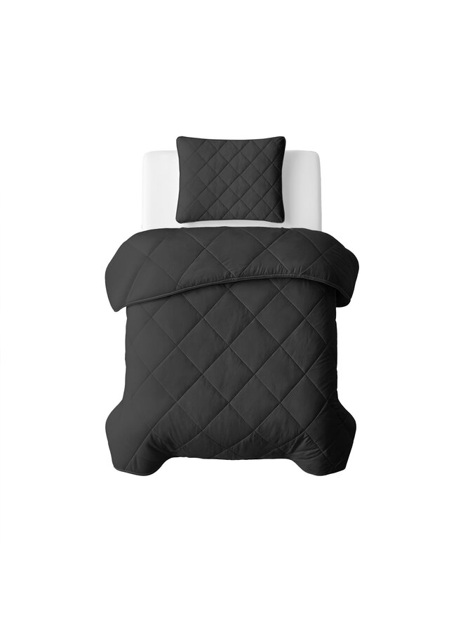 Sleeptime Lazy Dekbed Uni Zwart - Met Kussenslopen - Microvezel