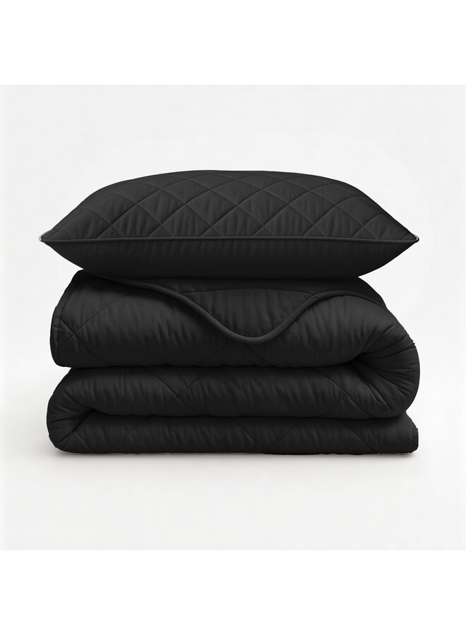 Sleeptime Lazy Dekbed Uni Zwart - Met Kussenslopen - Microvezel