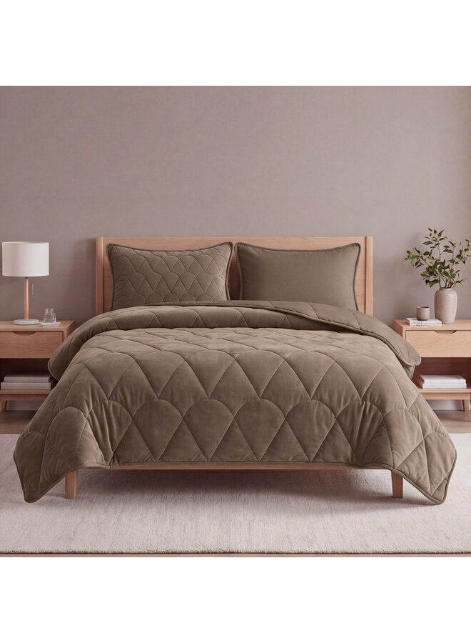Sleeptime Lazy Dekbed Taupe/Bruin - Met Kussenslopen - Velvet