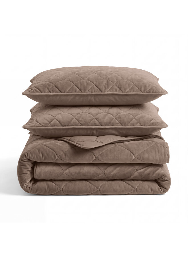 Sleeptime Lazy Dekbed Taupe/Bruin - Met Kussenslopen - Velvet